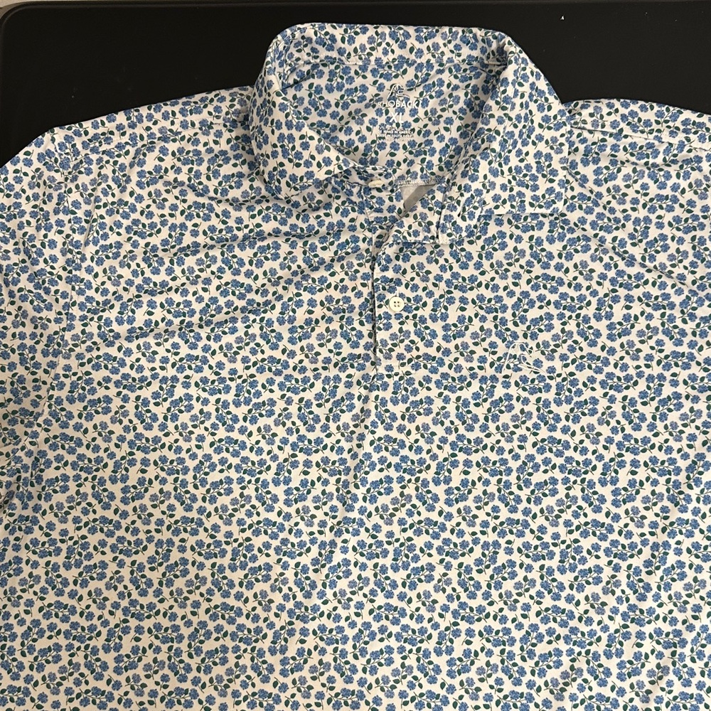 Rhoback Blue Floral Casual Button-Down Shirt